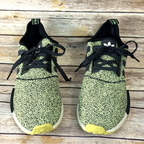Adidas Mens NMD R1 Boost Disruptive Noise Yellow Black Running Walking Shoes 10 main image 7